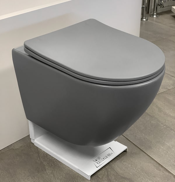 Galatea Design Bulat Miska WC z deską wolnoopadającą wisząca 49x37x37 cm Cement Grey matt/Jasny szary mat