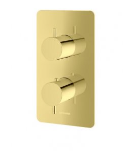   KOHLMAN Axel Bateria wannowo-prysznicowa termostatyczna podtynkowa z dwoma wyjściami złoty połysk QW432AGD