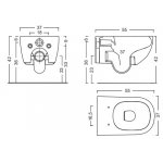          NIC Design Pin Miska WC wisząca Rimless z deską wolnoopadającą Vaniglia 003709.056+005712.056