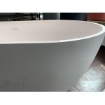        Galatea Design Arrezo Wanna Wolnostojąca 160x75 cm biały połysk/szary mat z korkiem w kolorze wanny GWARR160.BPM.WH/CG