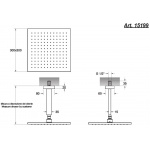 Gessi Rettangolo Deszczownica 300x300 mm (115-1865 mm) czarny 15199.299 / 15199299