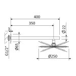       Bruma Deszczownica ścienna Ø250 mm z ramieniem ściennym sunset 1455243SS W MAGAZYNIE!!