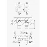 Bruma Escudo 2 Bateria wannowo-natryskowa 3-drożna podtynkowa Chrom 1021401CR