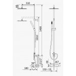 Bruma Escudo 2 Zestaw wannowo-natryskowy ścienny z deszczownicą 300x300 mm na ramieniu ruchomym i słuchawką prysznicową Chrom 1022671CR