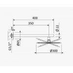 Bruma FlowRS Deszczownica ścienna Ø 300 mm z ramieniem ściennym Chrom 1455241CR