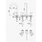 Bruma Genesi Bateria umywalkowa 3-otworowa z korkiem Click-Clack Chrom 1912501CR