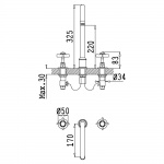 Bruma Imperial Bateria umywalkowa 3-otworowa z korkiem Click-Clack chrom 11724101