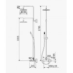 Bruma Leaf Bateria wannowo-natryskowa ścienna z deszczownicą Ø 230 mm Chrom 1672801CR