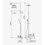 Bruma Leaf Bateria wannowo-natryskowa ścienna z deszczownicą Ø 250 mm Chrom 1672821CR