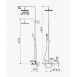 Bruma Leaf Bateria wannowo-natryskowa ścienna z deszczownicą Ø 300 mm Satinox 1672831ST