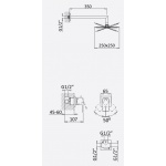 Bruma Linea Zestaw natryskowy 250 mm Podtynkowy z ramieniem ściennym chrom 1827603CR