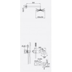 Bruma Linea Zestaw natryskowy 250 mm Podtynkowy z ramieniem ściennym chrom 1825722CR