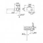 Bruma Lusa Bateria umywalkowa podtynkowa 170 mm Satinox 1018301ST