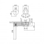 Bruma Lusitano Bateria umywalkowa 2-otworowa Podtynkowa 170 mm satinox 1078501ST