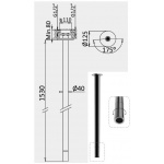 Bruma Lusitano Bateria umywalkowa sufitowa 150 cm satinox 1267201ST