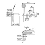 Bruma Lusitano Bateria wannowa termostatyczna Podtynkowa chrom 1384701CR