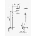 Bruma Lusitano Zestaw prysznicowy z deszczownicą Ø23 cm i słuchawką prysznicową chrom 1072811CR W MAGAZYNIE!!