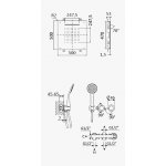 Bruma Lusitano Zestaw prysznicowy podtynkowy z deszczownicą 500x500 mm i słuchawka prysznicowa Pure White 1074261PW