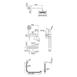 Bruma Lusitano Zestaw wannowo-natryskowy 250 mm z ramieniem ściennym satinox 1073502ST