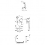 Bruma Lusitano Zestaw wannowo-natryskowy 250 mm z ramieniem sufitowym chrom 1073602CR