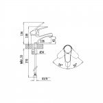 Bruma Mustang Bateria umywalkowa jednootworowa z korkiem Click-Clack chrom 11601311