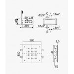 Bruma Navy Zestaw natryskowy termostatyczny z deszczownicą sufitową 380x380 mm i słuchawką prysznicową Chrom 1907861CR