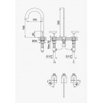 Bruma Royale Bateria umywalkowa 3-otworowa bez korka Chrom 1922501CR