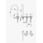 Bruma Royale Bateria umywalkowa 3-otworowa bez korka Chrom 1922601CR