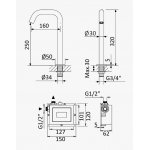 Bruma Slim Eletronico Bateria umywalkowa jednootworowa wysoka elektroniczna 6 V z czujnikiem Chrom 1300162CR