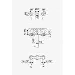 Bruma Utopia Bateria umywalkowa podtynkowa 3-otworowa bez korka Chrom 1838600CR