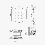 Bruma Utopia Zestaw natryskowy termostatyczny podtynkowy z deszczownicą 500x500 mm sufitową i słuchawką Chrom 1837871CR