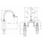 Burlington Bateria umywalkowa 2-otworowa z głowicą ceramiczną chrom T24-QT