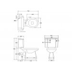 Burlington Bespoke Miska WC stojący do kompaktu, Charleston P5CHAR