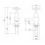  Burlington Birkenhead Bateria umywalkowa 2-otworowa Chrom BI1