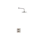 Burlington Guild Bateria prysznicowa termostatyczna z deszczownicą i ramieniem brushed nickel GUSHOWERPACKSQ2L