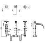 Burlington Guild Bateria umywalkowa gold GU135DNG