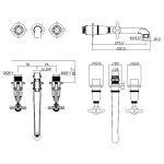 Burlington Guild Bateria umywalkowa/wannowa podtynkowa chrom GU130TRIMC+UK-130ROUGH