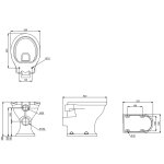 Burlington Guild Miska bezrantowa ze spłuczką wysoką z rączką i rurą spłukującą 69,3x52 biały GU6118CW+GU7002CW+T30CHR