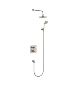 Burlington Guild Zestaw prysznicowy termostatyczny brushed nickel GUSHOWERPACKSQ3L