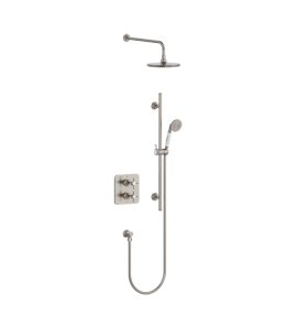 Burlington Guild Zestaw prysznicowy termostatyczny brushed nickel GUSHOWERPACKSQ4L