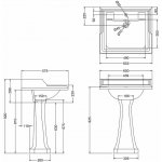  Burlington Jet Edwardian Postument czarny P6JET