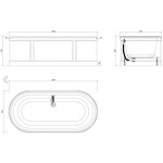 Burlington London Wanna Wolnostojąca z obudową 180x85cm biała E22W