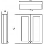 Burlington Szafka łazienkowa 600 mm wisząca Niebieski F6WB