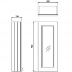 Burlington Szafka łazienkowa z lustrem 300 mm wisząca Szary F3MG