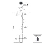 CEA Asta Deszczownica prysznicowa regulowana sufitowa element zewnętrzny Satin Stainless Steel AST26WS