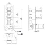 CEA BAR Bateria prysznicowa ścienna termostatyczna z 2 zaworami odcinającymi element zewnętrzny Satin Stainless Steel BAR73S