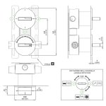 CEA BAR Bateria prysznicowa ścienna termostatyczna z przełącznikiem 2/3-drożnym element zewnętrzny Satin Stainless Steel BAR70S