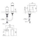 CEA Bar Bateria umywalkowa 2-otworowa z mieszaczem progresywnym Satin Stainless Steel BAR20S