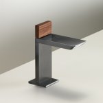 CEA Bar Bateria umywalkowa jednootworowa Black Diamond Satin+Canaletto Walnut BAR30NKDS