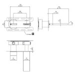 CEA BAR Bateria umywalkowa ścienna element zewnętrzny Satin Stainless Steel BAR16S